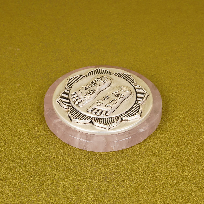 SABERA Lakshmi Charan On Lotus – Set On Elegant Rosequartz Silver