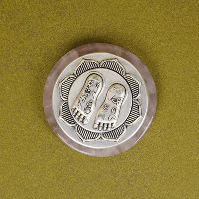 SABERA Lakshmi Charan On Lotus – Set On Elegant Rosequartz Silver