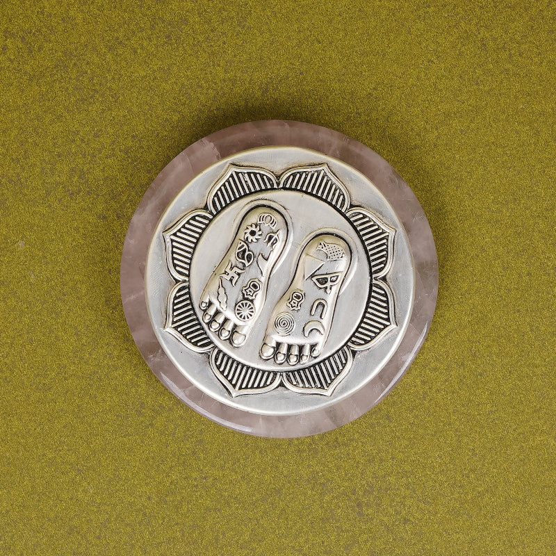 SABERA Lakshmi Charan On Lotus – Set On Elegant Rosequartz Silver