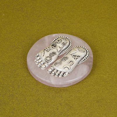SABERA Lakshmi Charan – Set On Elegant Rosequartz Stone Silver
