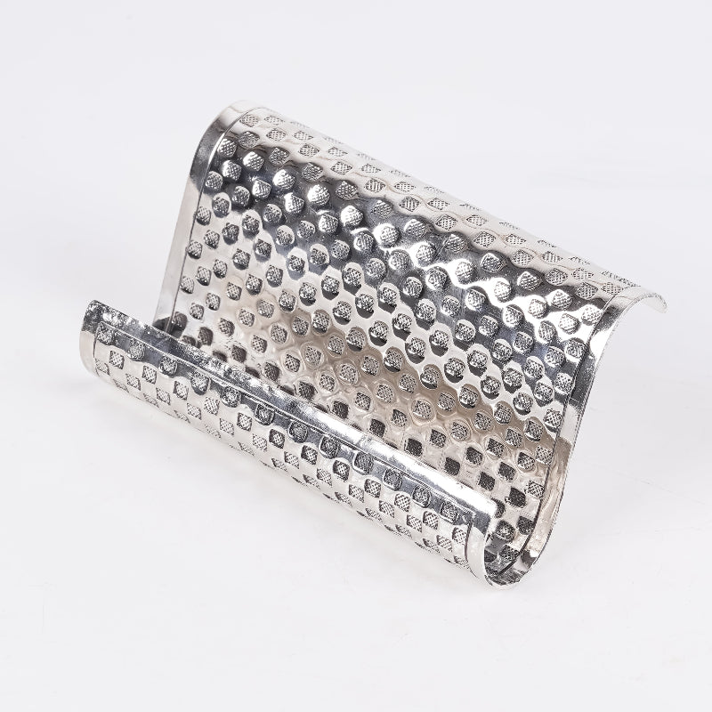 SABERA Jaipuri Chittai Silver Plated Curved Visiting Card Holder