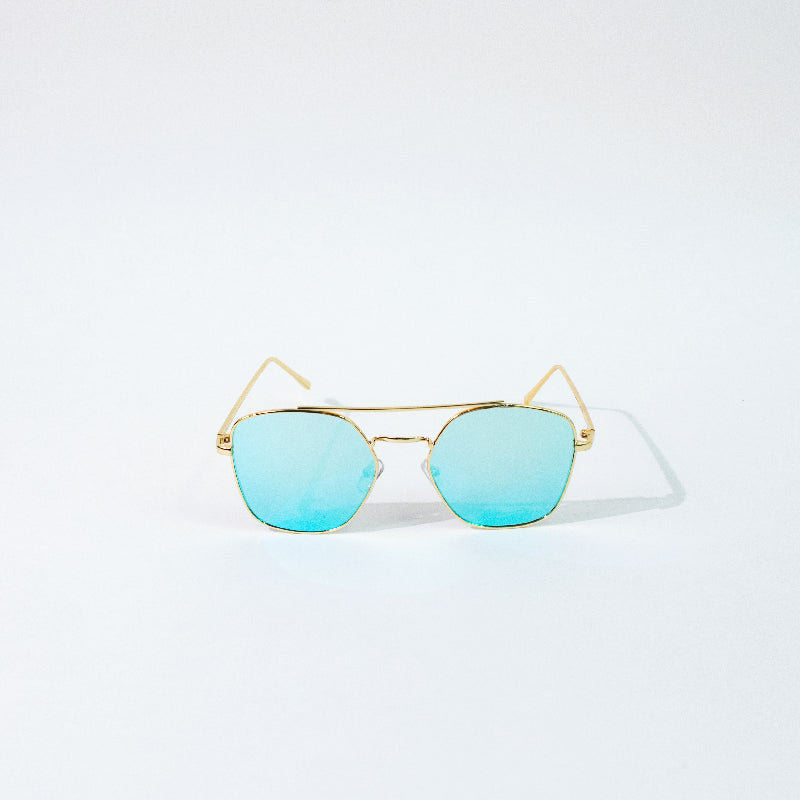 That's Snatched Gold Frame Aqua Sunglass Eyewear ERL   