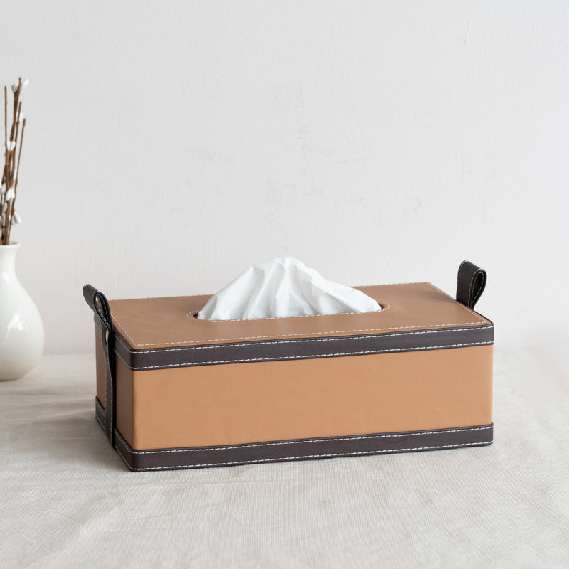 Caramel Brown Vegan Leather Storage Home Organizers Desk Organisers June Trading   