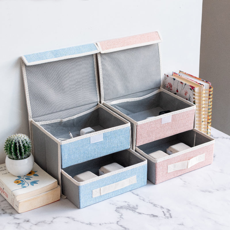 Pastel Two-Shelves Foldable Storage Organizer Basic Organisers ERL   