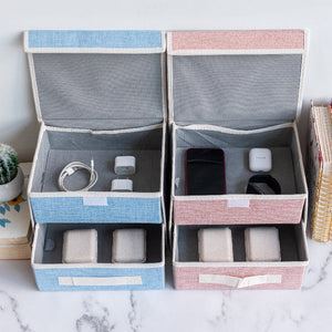 Pastel Two-Shelves Foldable Storage Organizer Basic Organisers ERL   