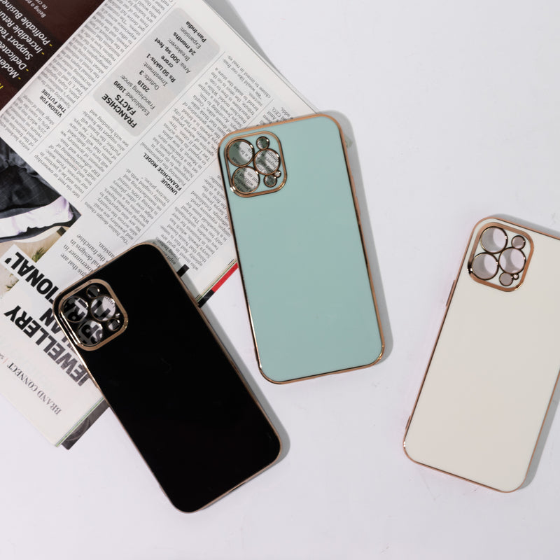 Apple iPhone 12 Golden Edge Solid Color Cover iPhone 12 June Trading   