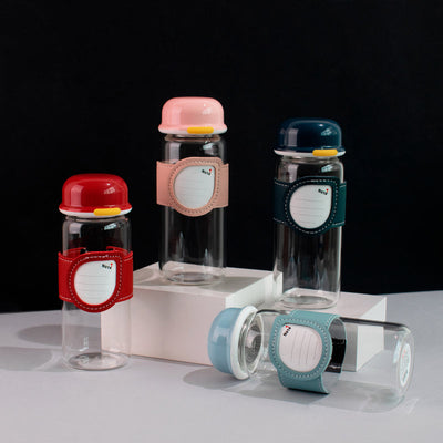 Sleeve With Note Transparent Glass Water Bottle Bottles June Trading   