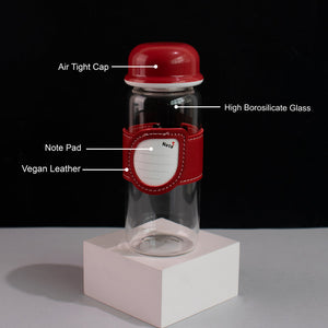 Sleeve With Note Transparent Glass Water Bottle Bottles June Trading   