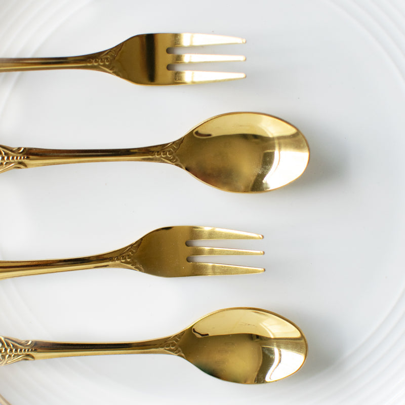 Royal Dessert Spoon & Fork Set of 4 Cutlery June Trading   