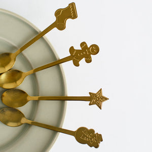 Festive Cookie Dessert Spoon Set of 4 Cutlery June Trading   