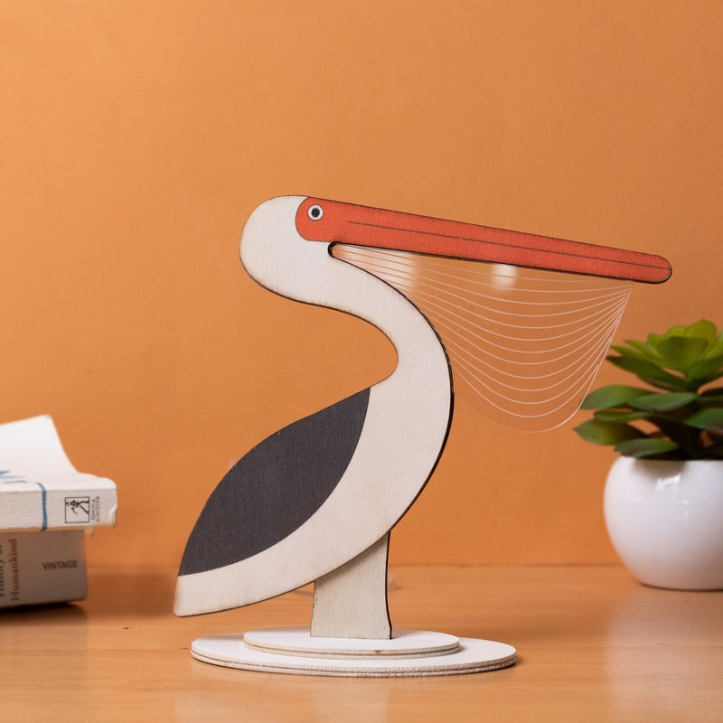 Proud Pelican Wooden Acrylic 3D Light