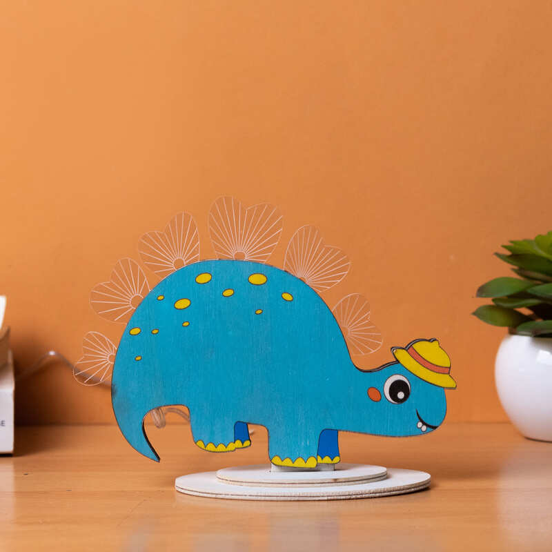 Bon Voyage Dinosaur Wooden Acrylic 3D Light 3D Lights June Trading   