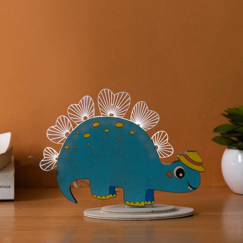 Bon Voyage Dinosaur Wooden Acrylic 3D Light 3D Lights June Trading   