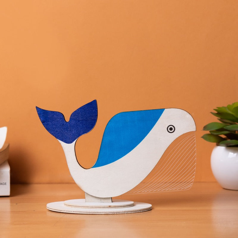 Artistic Blue Whale Wooden Acrylic 3D Light