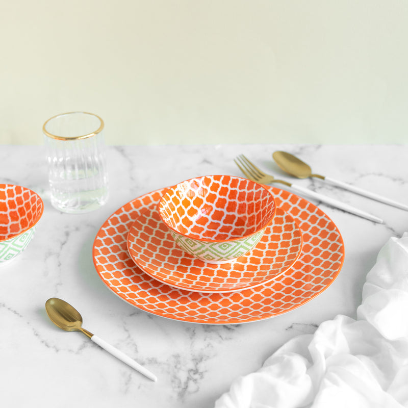 Sunset Orange Pattern Moroccan Bowl Bowls June Trading   