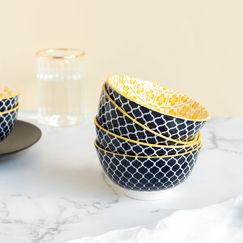 Blossom Pattern Moroccan Bowl Bowls June Trading Set Of 4  