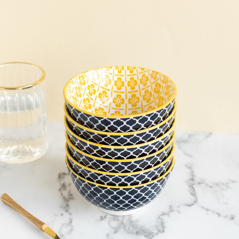 Blossom Pattern Moroccan Bowl Bowls June Trading Set Of 6  