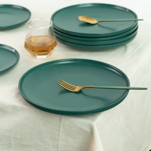 Matte Texture Ceramic 12 Pieces Dinnerware Set - Forest Green Dinner Sets June Trading   