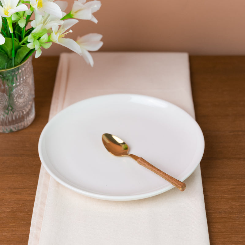Glazed Ceramic Starter Plate - Pearl White (7 Inches)