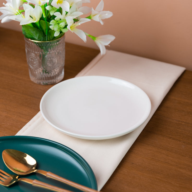 Glazed Ceramic Starter Plate - Pearl White (7 Inches)