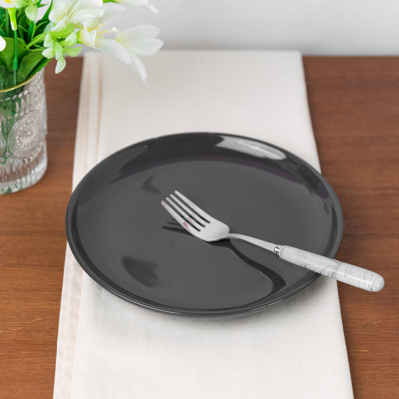 Glazed Ceramic Starter Plate - Coal Black (7 Inches)