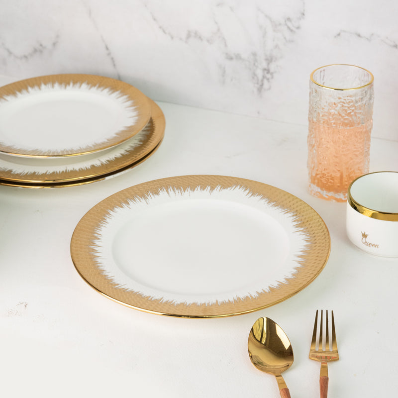 Aurulent Hammered Texture Dinner Plate (10 Inches) Dinner Plates June Trading   