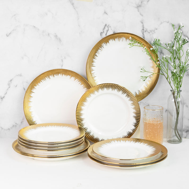 Aurulent Classy Serving 12 Pieces Plate Set Dinner Sets June Trading   