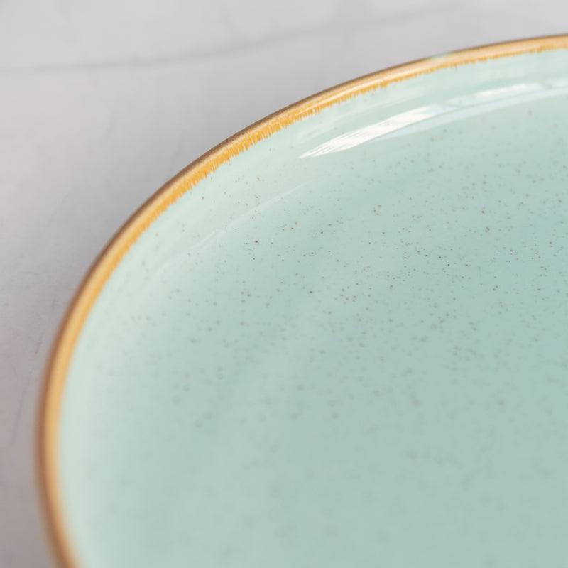 Luxury Aqua Gold Rimmed Dinner Plate Dinner Plates June Trading   