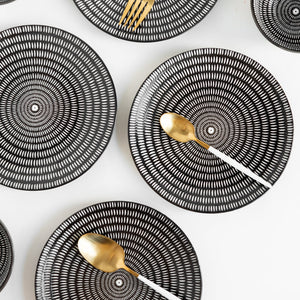 Black & White Textured Starter Plate Starter Plates June Trading   