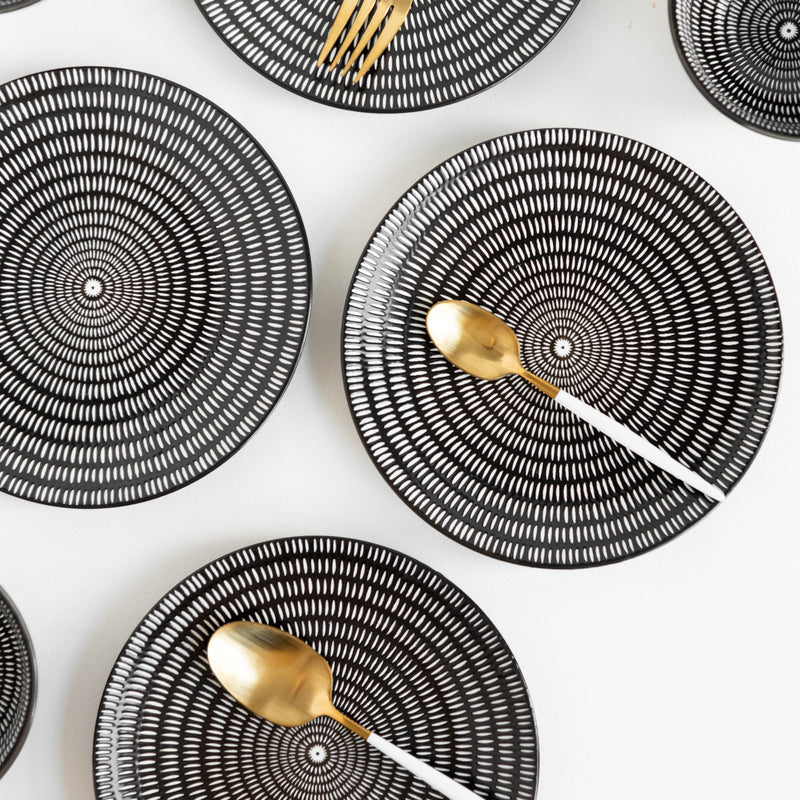 Black & White Textured Starter Plate Starter Plates June Trading   