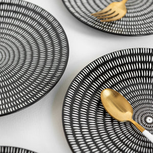 Black & White Textured Starter Plate Starter Plates June Trading Single Plate  