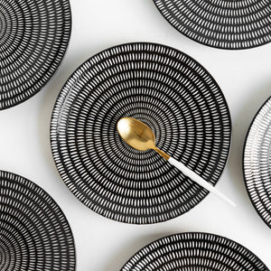 Black & White Textured Starter Plate Starter Plates June Trading   