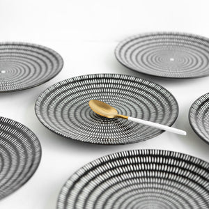 Black & White Textured Starter Plate Starter Plates June Trading   