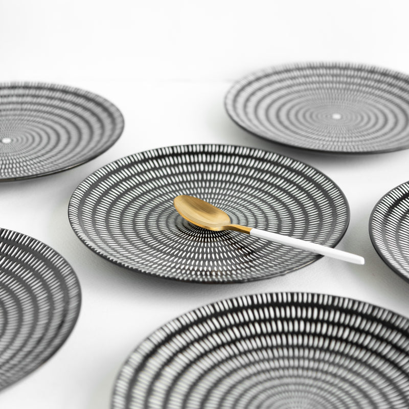 Black & White Textured Starter Plate Starter Plates June Trading   