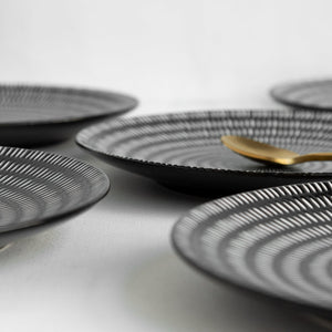 Black & White Textured Starter Plate Starter Plates June Trading   