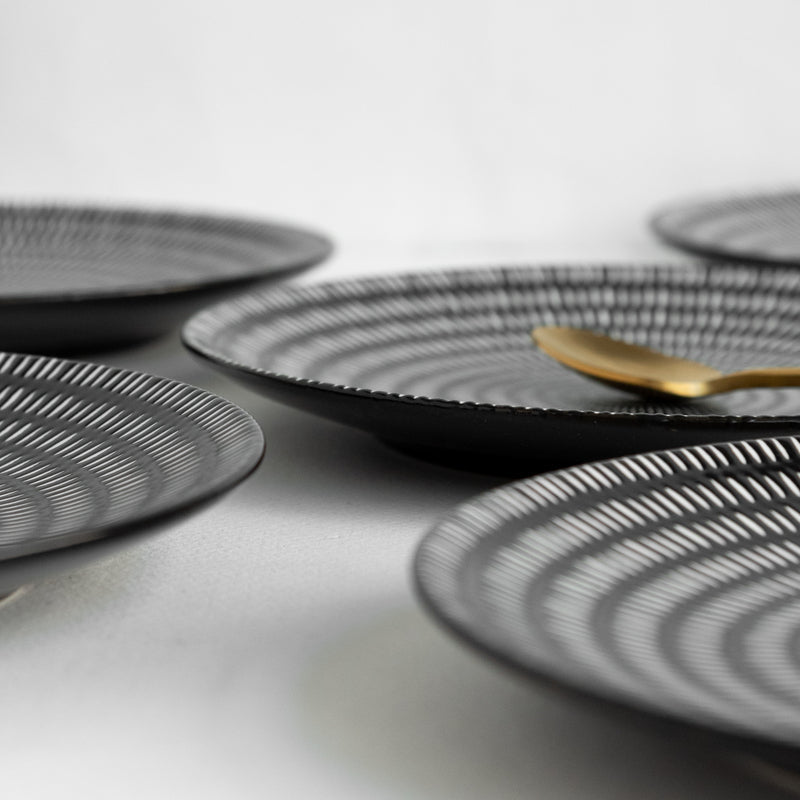 Black & White Textured Starter Plate Starter Plates June Trading   
