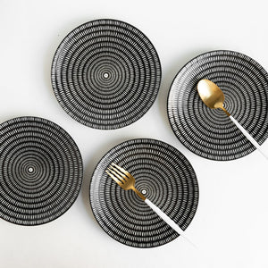 Black & White Textured Starter Plate Starter Plates June Trading Set Of 4  