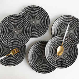 Black & White Textured Starter Plate Starter Plates June Trading Set Of 6  