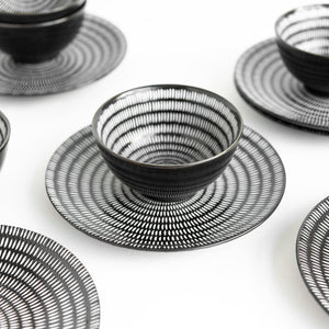 Black & White Textured Starter Plate Starter Plates June Trading   