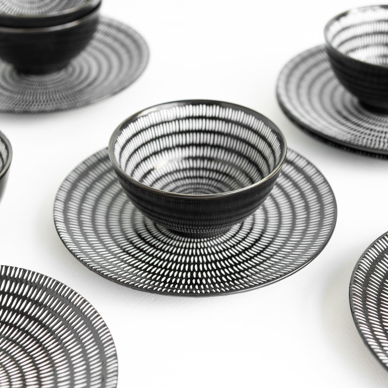 Black & White Textured Starter Plate Starter Plates June Trading   