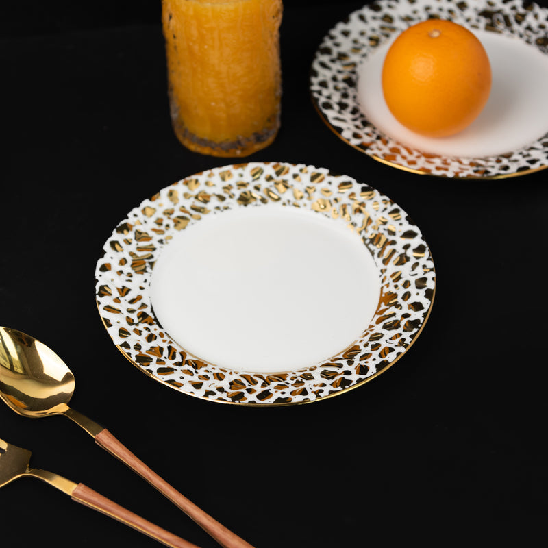 Aurulent Patch Design Crinkle Snack Plate (7 Inches)