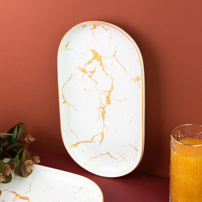 Marble Accent Dinner Ware With Square Plates - 18 Pieces Dinner Sets June Trading   