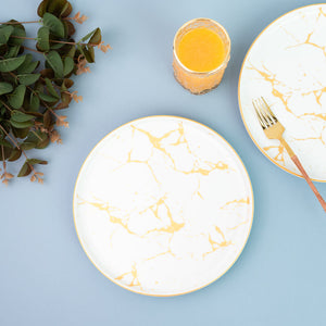Marble Accent On White 18 Pieces Dinnerware Dinner Sets June Trading   