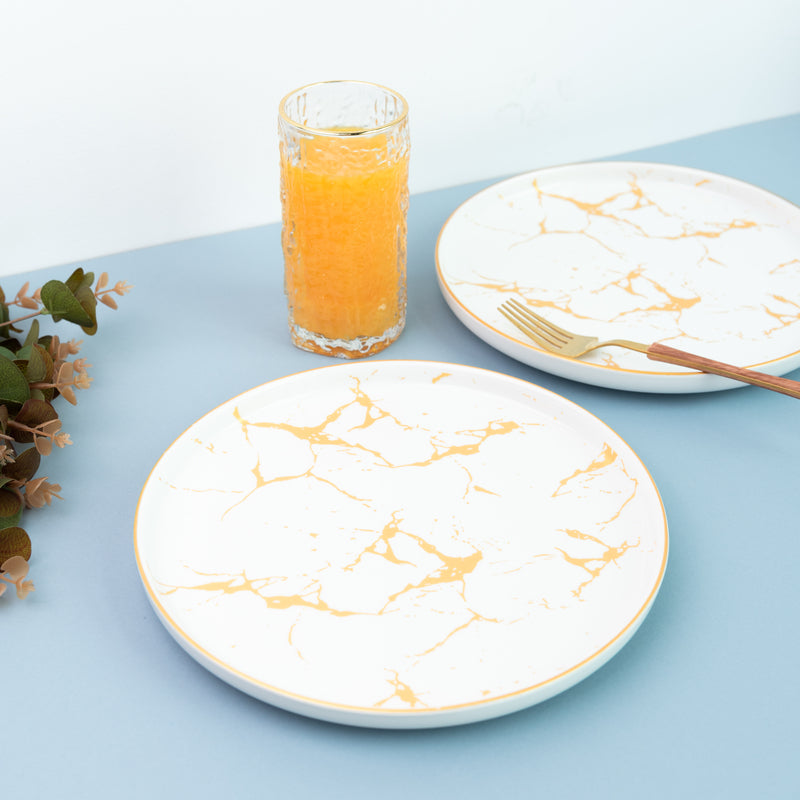 Marble Accent On White 18 Pieces Dinnerware Dinner Sets June Trading   
