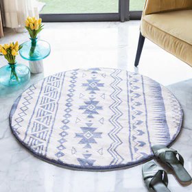 Aztec Round Wool Rug Rugs June Trading   
