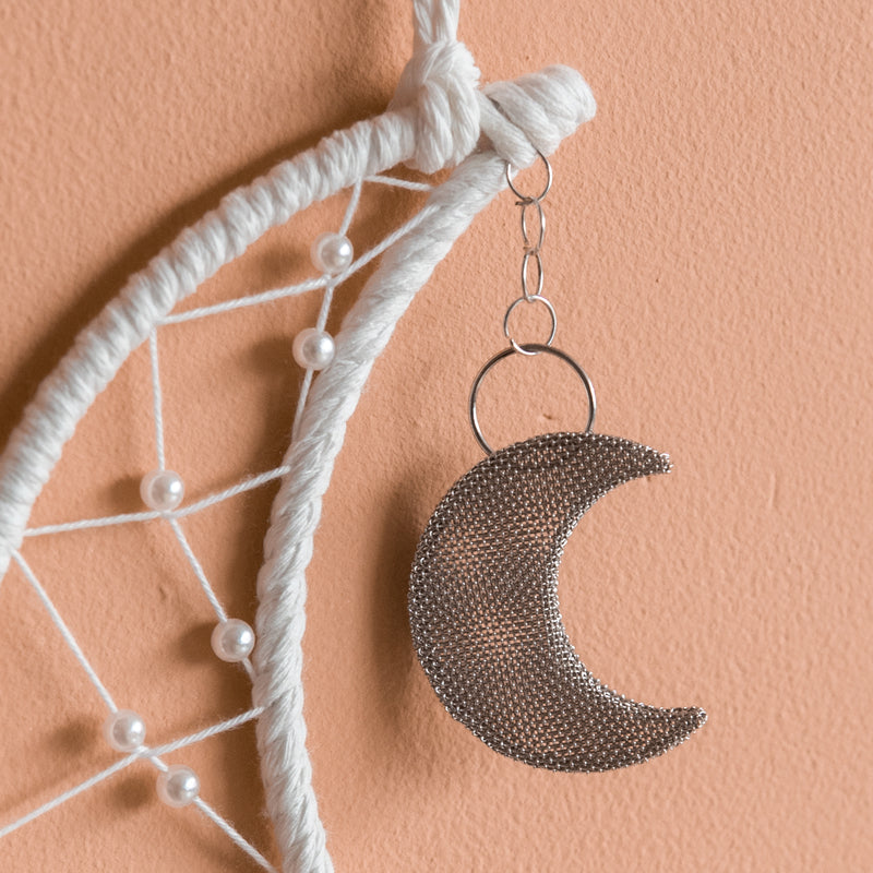 Moon Macrame Handmade Wall Hanging WIth Fairy Lights Macrame June Trading   