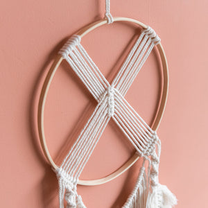 Decorative Round Macrame Handmade Wall Hanging Tapestry With Lights Macrame June Trading   