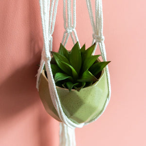 Beads & Macrame Handmade Vase Holder With Lights (Planter Not Included) Macrame June Trading   