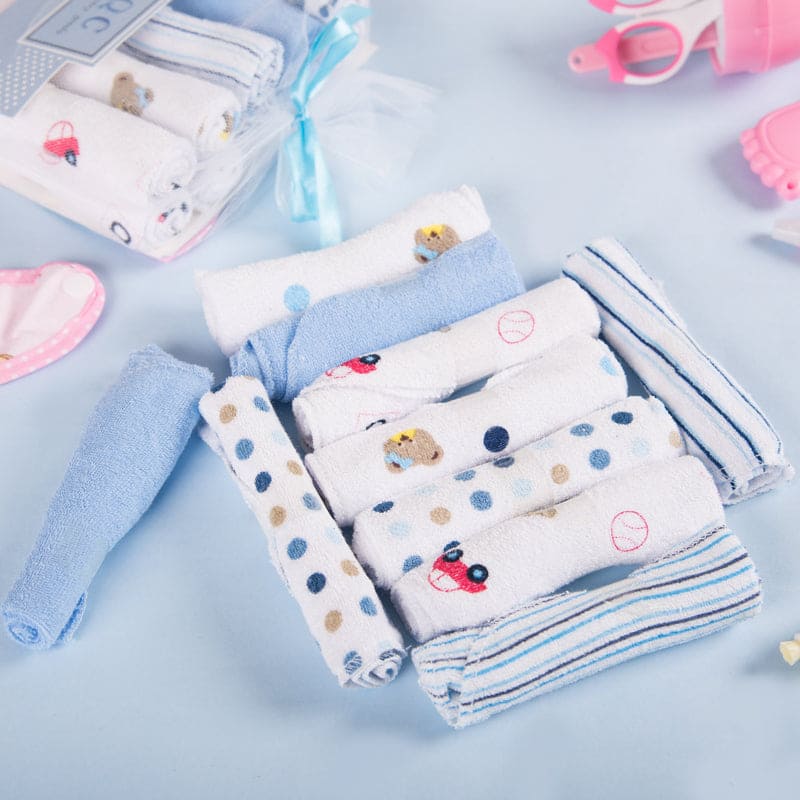 Baby Blue Napkin 10pcs Set Kids Napkin June Trading   