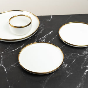 Ivory Gold Rimmed Starter Plate Starter Plates June Trading   